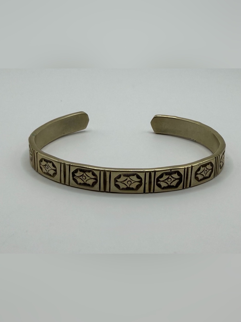 Metal Cuff Bracelet Geometric Pattern